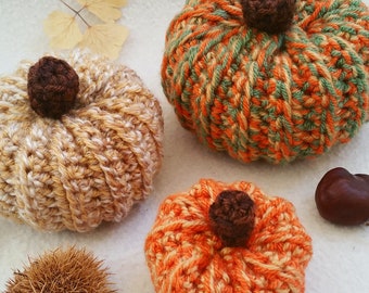 Motif au crochet citrouille d'automne rustique - Téléchargement numérique au format PDF - Rédigé en anglais avec des termes britanniques au crochet