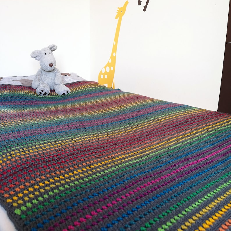 Rainbow Through the Storm Crochet Blanket Pattern PDF digital download Written in English with UK crochet terms image 3