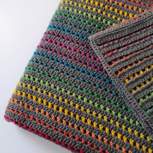 Rainbow Through the Storm Crochet Blanket Pattern (PDF digital download) -- Written in English with UK crochet terms