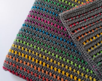 Rainbow Through the Storm Crochet Blanket Pattern (PDF digital download) -- Written in English with UK crochet terms