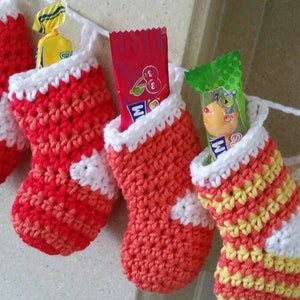 Mini Stocking Crochet Pattern Christmas Advent Garland Christmas Stocking Decoration PDF Written in English with UK crochet terms image 2