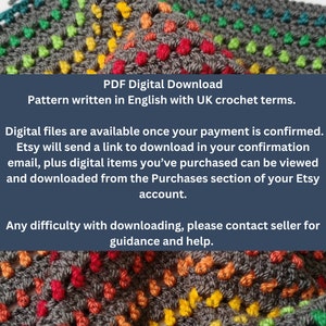 Rainbow Through the Storm Crochet Blanket Pattern PDF digital download Written in English with UK crochet terms image 8