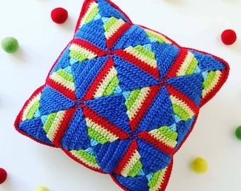 Kaleidoscope Cushion - Crochet Pattern (PDF Digital Download written in English with UK crochet terms)
