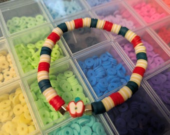 Apple bracelet stretchable, 19 cm unique handmade