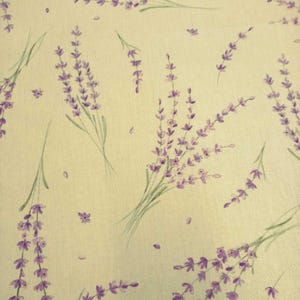 Lavender print on cotton fabric
