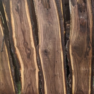 Black walnut live edge slabs dried