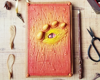Journal Sun Dragon, handmade for lovers of fantastic creatures and witchcraft, unique model