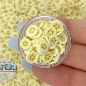 Banana Polymer Clay Slices, Slime Craft Supplies, Faux Sprinkles, Non-Edible, Tumbler Making Cute Trend, Nail Art, Confetti, 5MM size