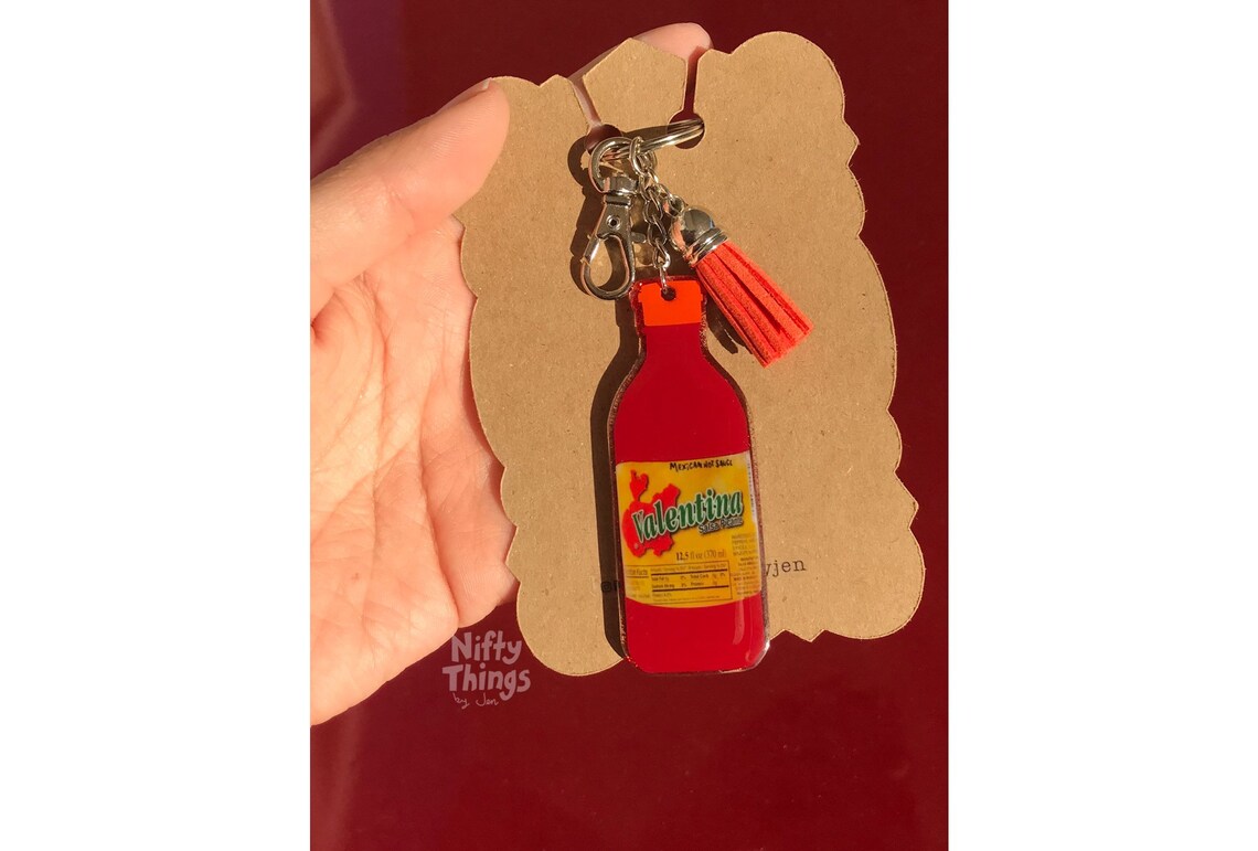Hot sauce Keychain Valentina Mexican Etsy