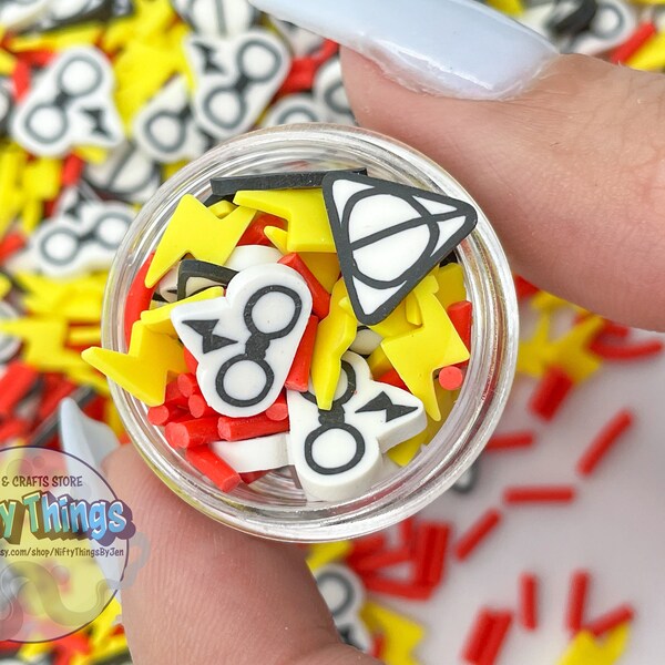 Wizard Polymer Clay Slices, Slime, Craft Supplies, Faux Sprinkles, Non-Edible, Tumbler Making, Nail Art, Confetti, Cute Fimo, 5-10 MM size
