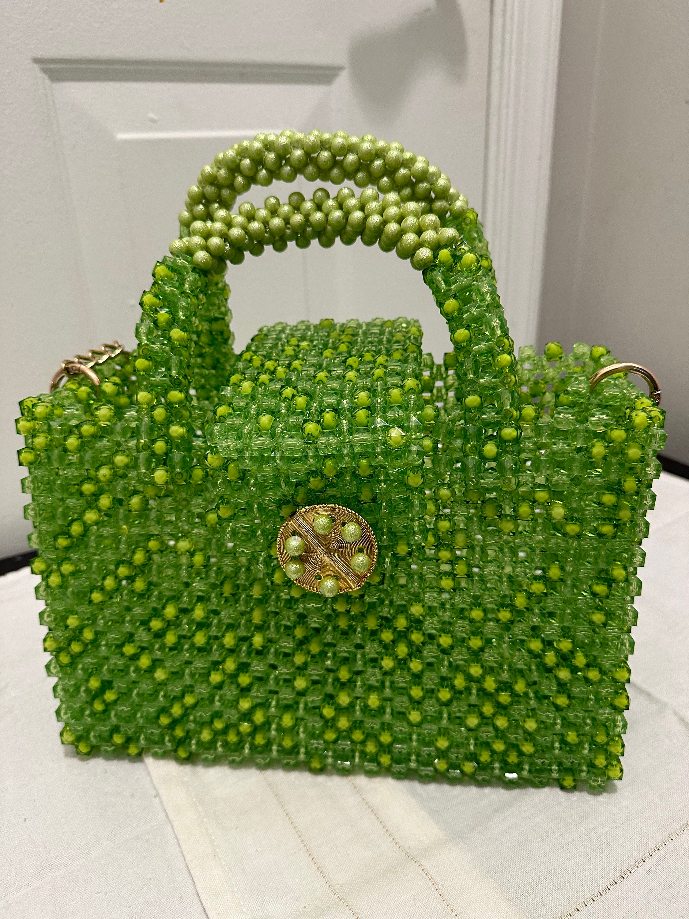ショルダーバッグ・ポシェット RUBATI Handmade Tassel Wooden Bead Bag Green MUSINSA | RUBATI Handmade tassel wooden bead bag_green