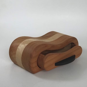 Wooden Jewelry Box - &quot;Minia-1&quot; made of Solid Wood for your Precious Jewelry. Bandsaw Box as a Rustic Home Decor.