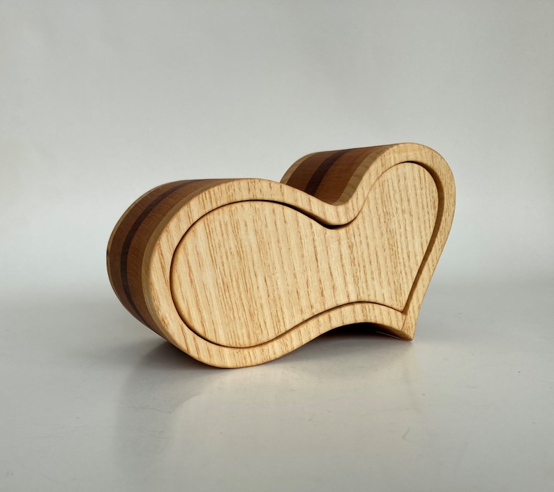 Wooden Jewelry Box heart Made of Solid Wood for Etsy