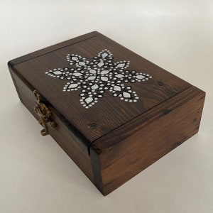 Handmade Wooden Jewelry Box: Rustic Painted Home Decor