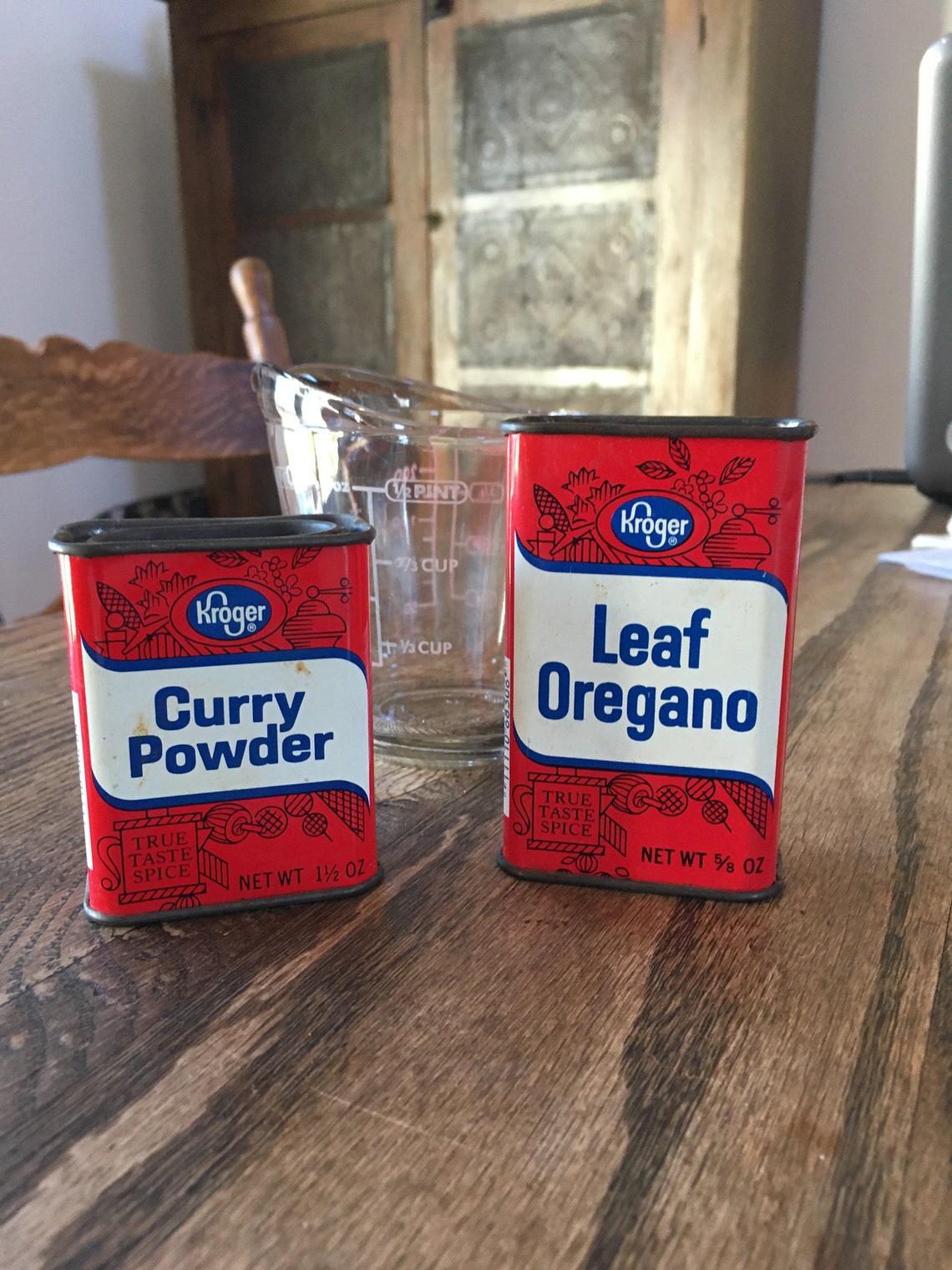 Two Old Kroger Spice Tins Leaf Oregano and Curry Powder Etsy