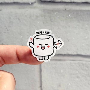 40 Mallow Happy Post Labels, Cute stickers, Happy Post, packing labels, postage stickers image 1