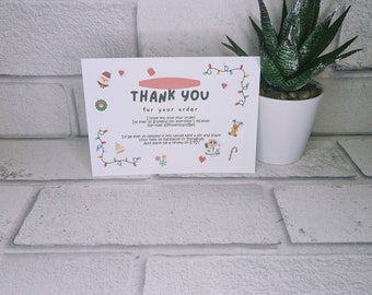 Personalised A6 Thankyou Card, Small Business thankyou card, Business Packaging