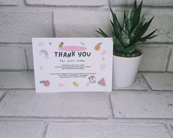 Personalised A6 Thankyou Card, Small Business thankyou card, Business Packaging