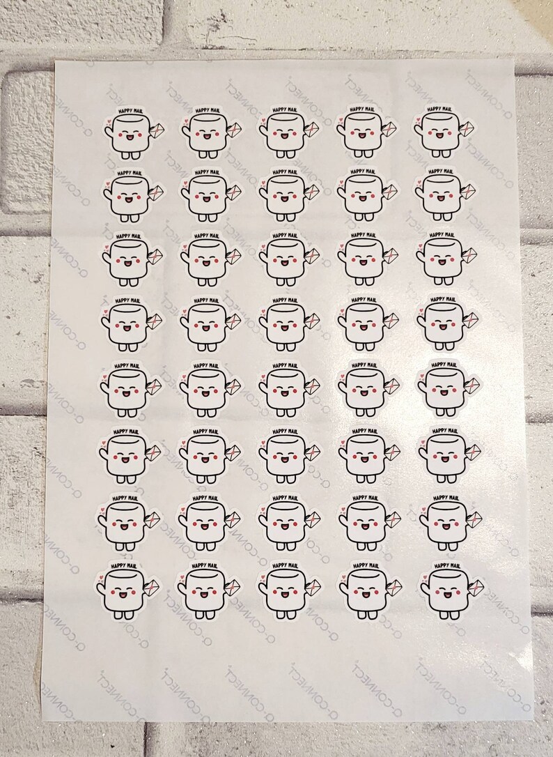 40 Mallow Happy Post Labels, Cute stickers, Happy Post, packing labels, postage stickers image 3