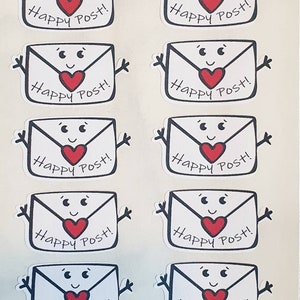 40 Happy Post labels, Happy Post stickers , business labels, Packaging labels, cute stickers image 4