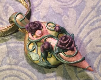 Purple Rose Goddess Pendant