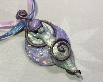 Purple Spiral Goddess Pendant