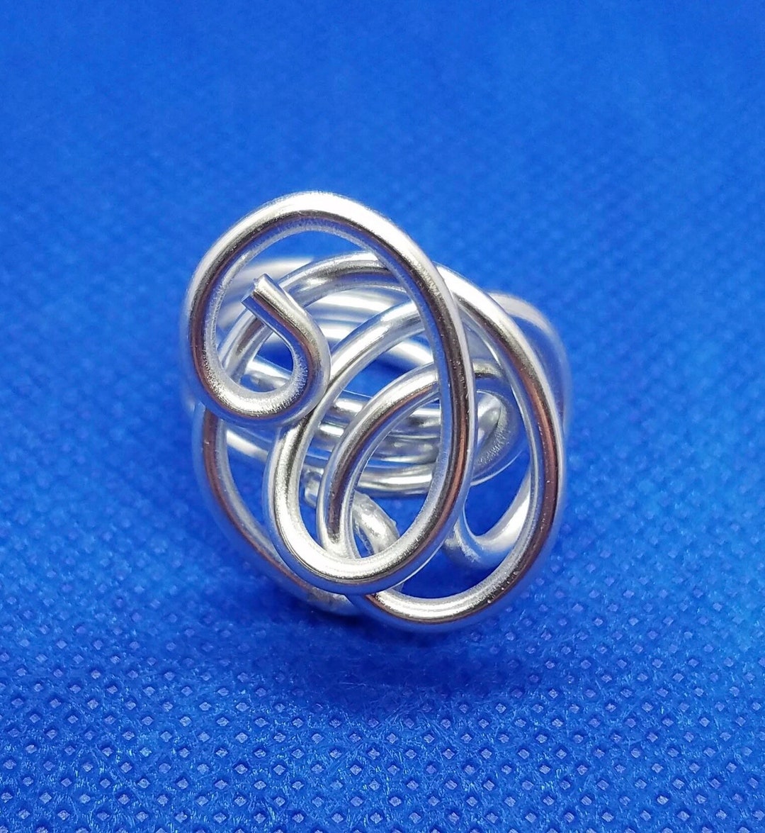 ヴィンテージ！Silver Chunky Bold Swirl Wave リング