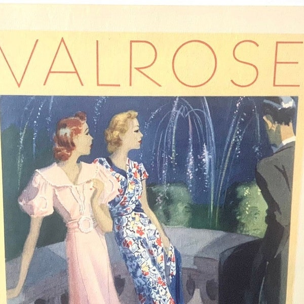 Jeunes femmes couture Valrose Riviera  - Estampe en couleur 1937 - Georges Lang - Original Colour Print