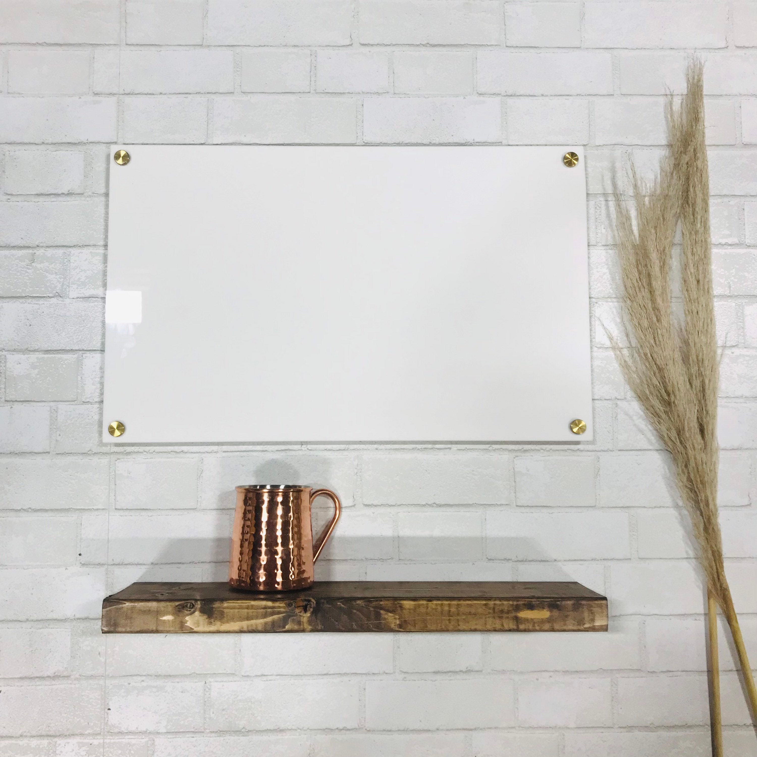 Blank White Acrylic Dry Erase Writing Board with Standoffs Etsy