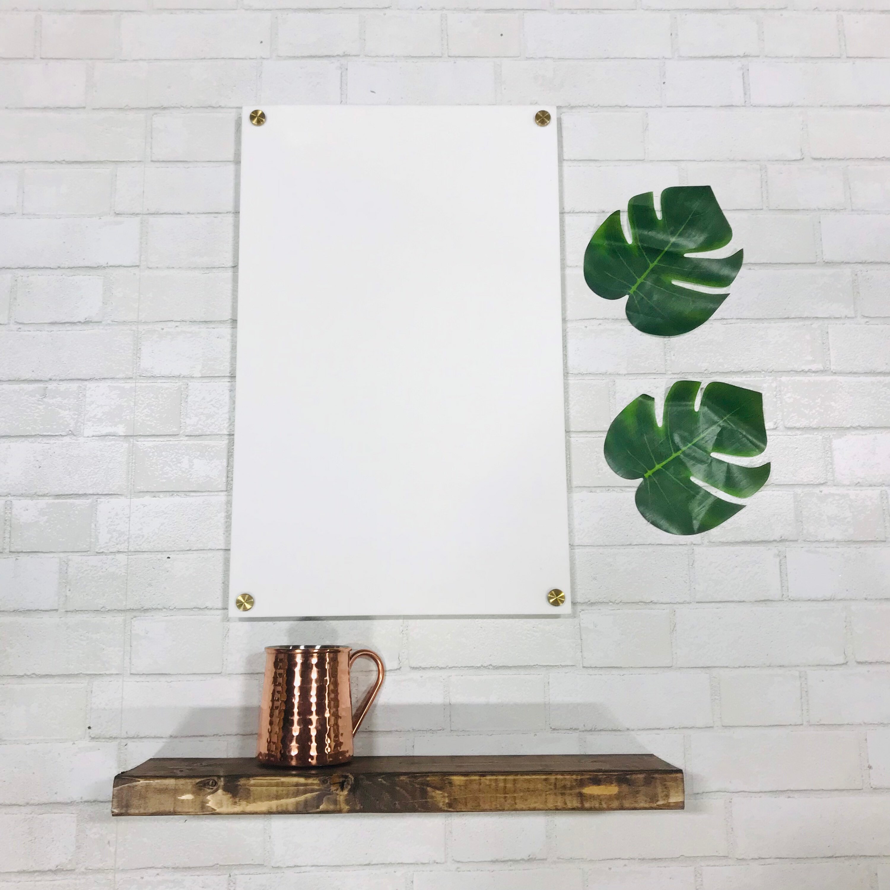 Blank White Acrylic Dry Erase Writing Board with Standoffs Etsy