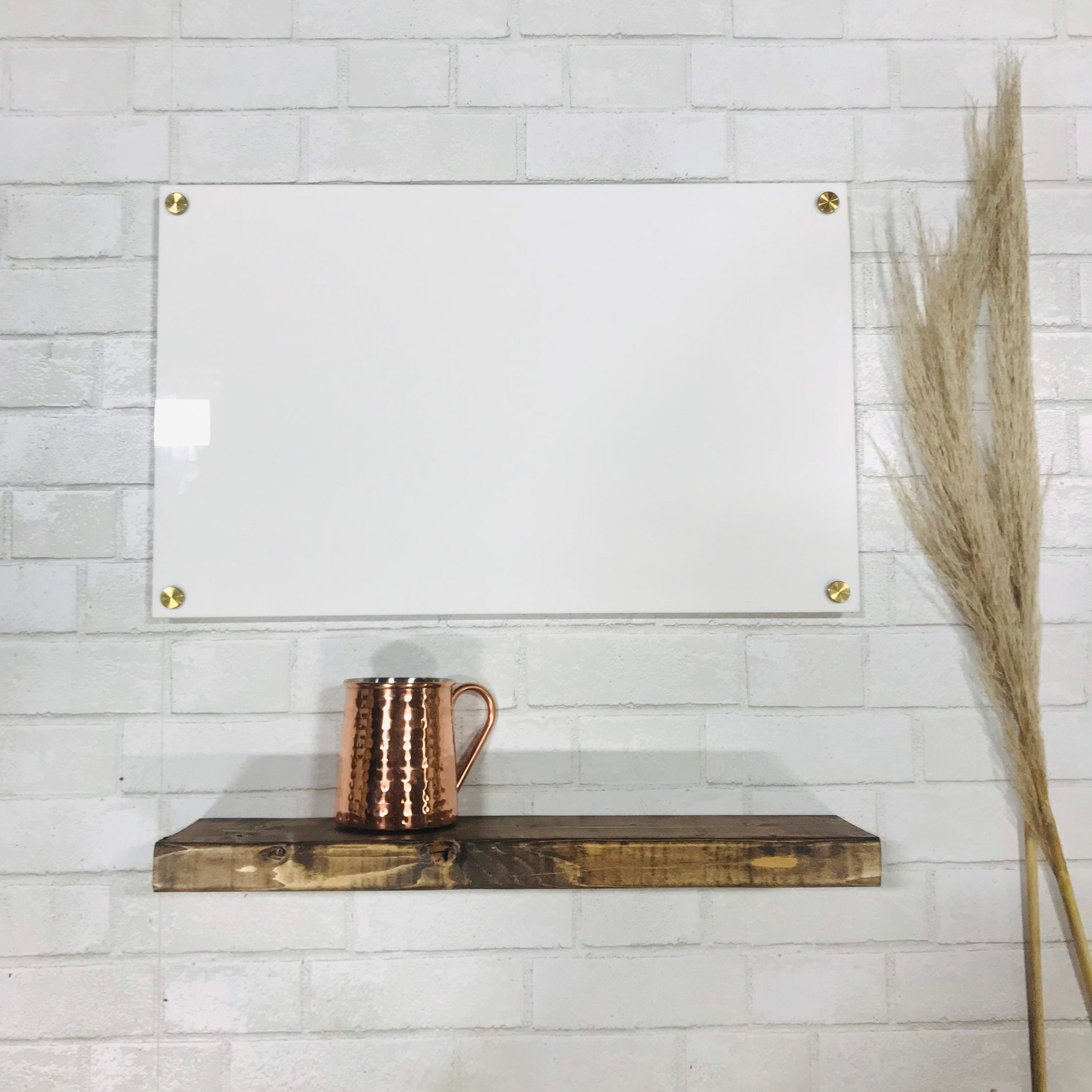 Blank White Acrylic Dry Erase Writing Board with Standoffs Etsy