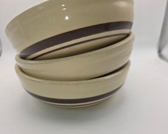 ヴィンテージ マッコイ陶器 1413 キャニオンメサ タンブラウンストライプ ボウル 3個セット アメリカ製