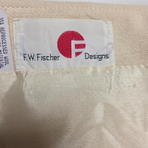 Vtg FW Fischer Designs Girls 3T Wool Blend Coat & Bonnet Pink Cream Scalloped View 6