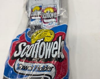 Scottowels 80s Paper Towel Holder HTF Black Plastic Fits All Size Rolls USA rare