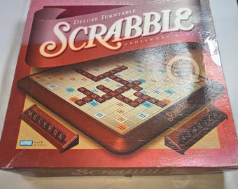 Parker Brothers Scrabble Deluxe Turntable Edition Rotating Board Game 1999