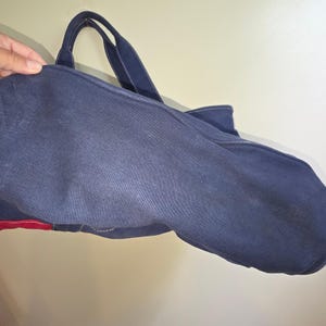 Vtg Disney Cruise Line Navy Blue Red Canvas Tote Bag Mickey Mouse Logo Zippered image 3