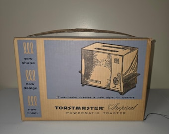 Grille-pain Toastmaster Imperial Powermatic vintage modèle B122 2 tranches chromé dans une boîte