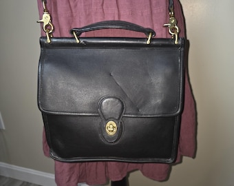 Vintage Coach Willis Bag, Navy Blue Leather, Brass Hardware - Etsy