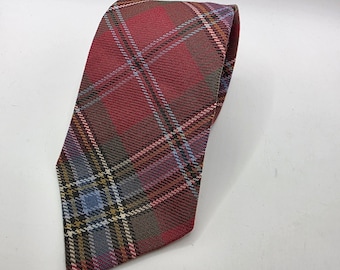 Polo Ralph Lauren Red Plaid 100% Wool Tie Made in USA Hand Made 0752