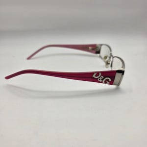 D&G Dolce Gabbana 5037 101 Silverrosa Rektangulära Bågar 52-16-135 Y2K Vintage