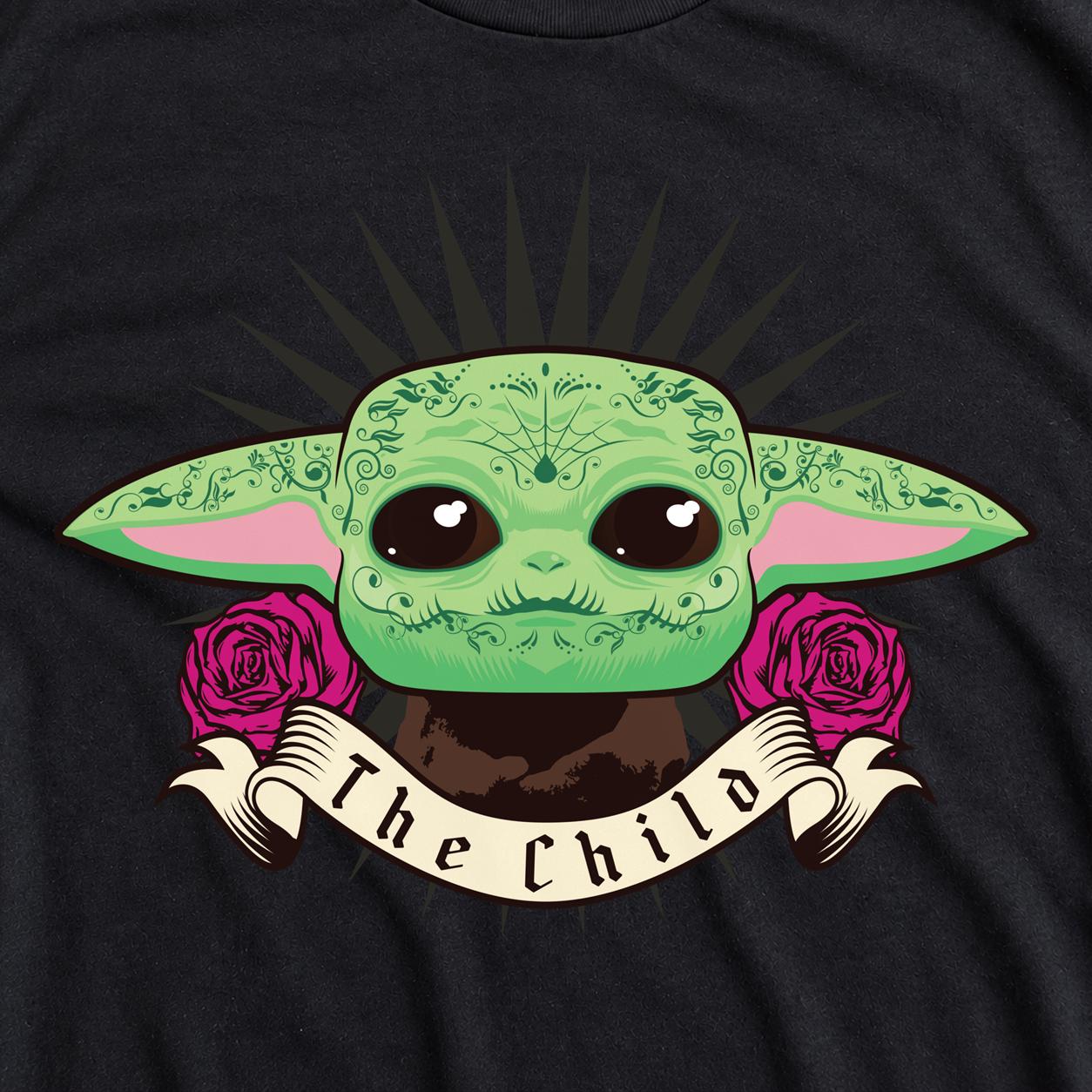 The Child inspired sugar skull illustration with wide ears