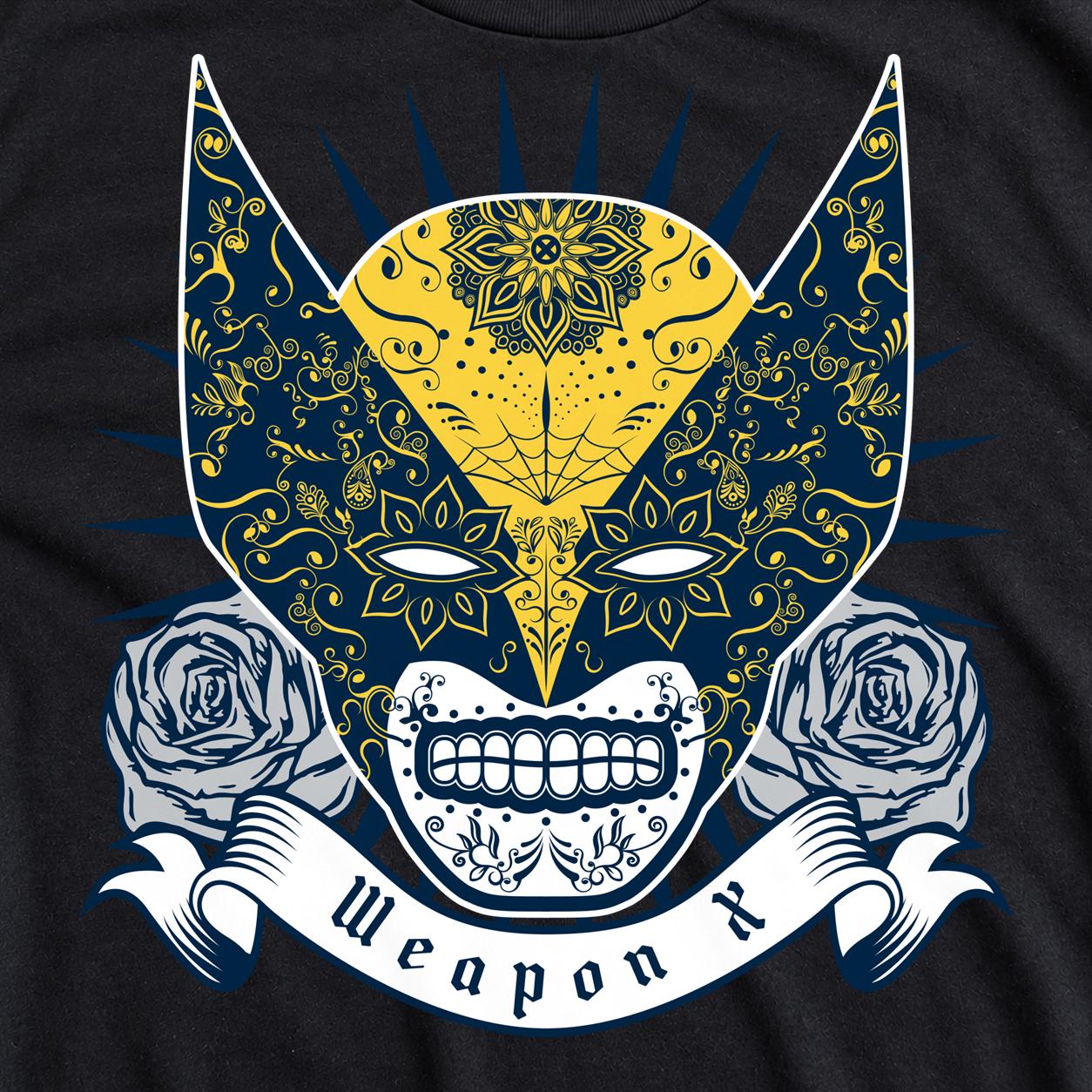 Feral masked Weapon X sugar skull illustration