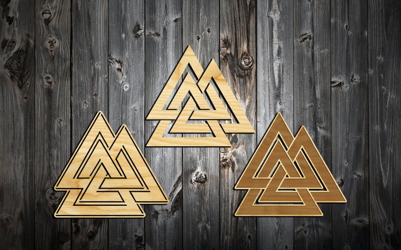 Valknut viking wall sign from wood Hanging signs Wooden | Etsy