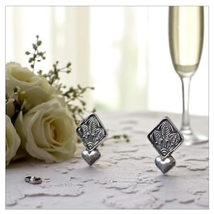 Fine silver stud earrings with 925 sterling silver findings.