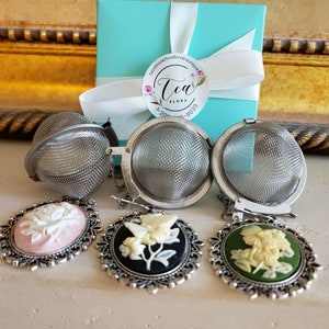 Tea Infuser - Mesh Stainless Ball - Cameo - Birthday, Holiday, Christmas Gift