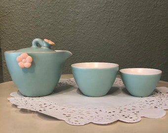 Ceramic Teapot  & Cups Set - Shiboridashi - Cherry Blossom -HANDMADE - Birthday, Mother's Day