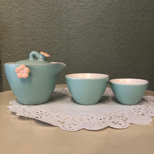 Ceramic Teapot  & Cups Set - Shiboridashi - Cherry Blossom -HANDMADE - Birthday, Mother's Day