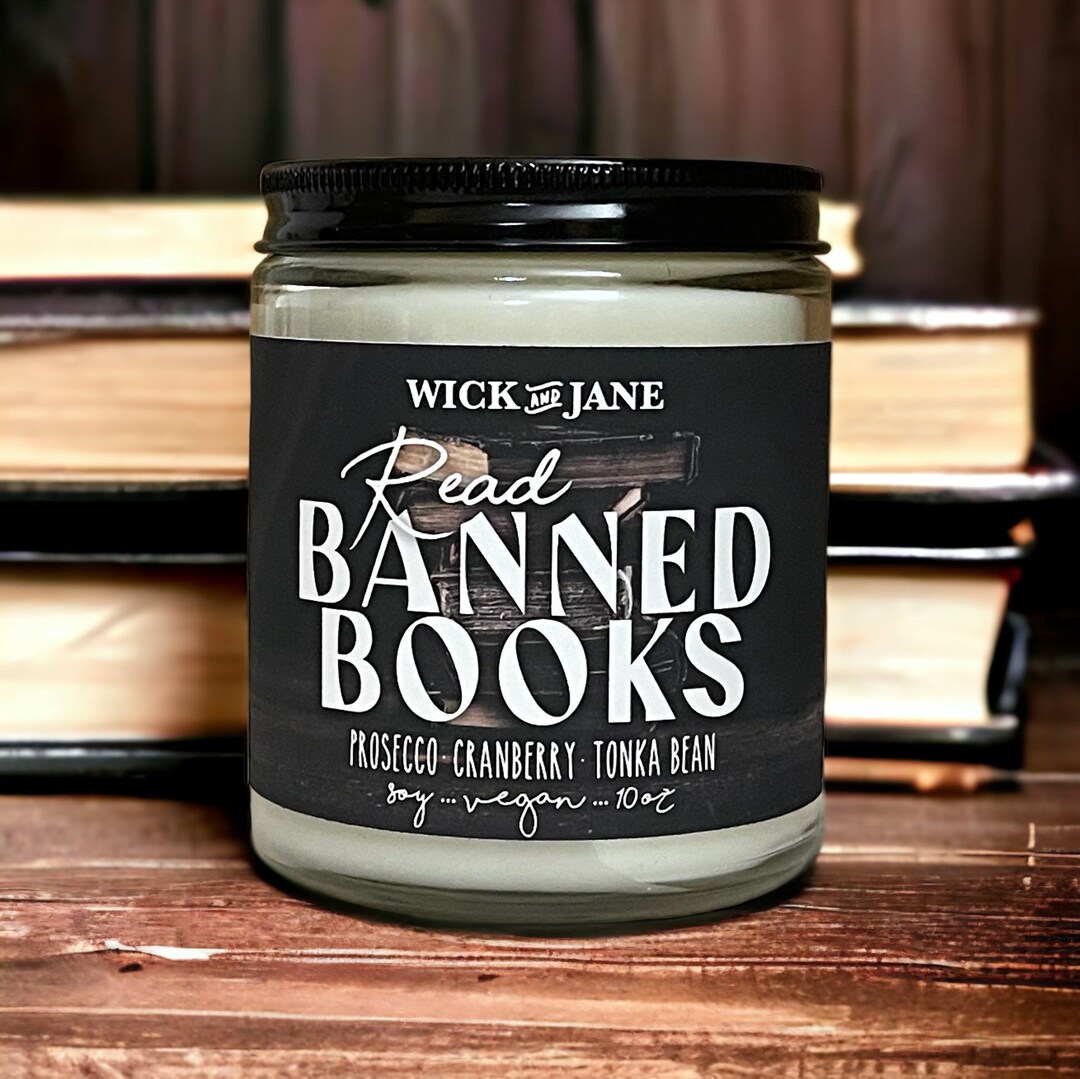 READ BANNED BOOKS Woodwick Soy Candle Cranberry Prosecco Etsy