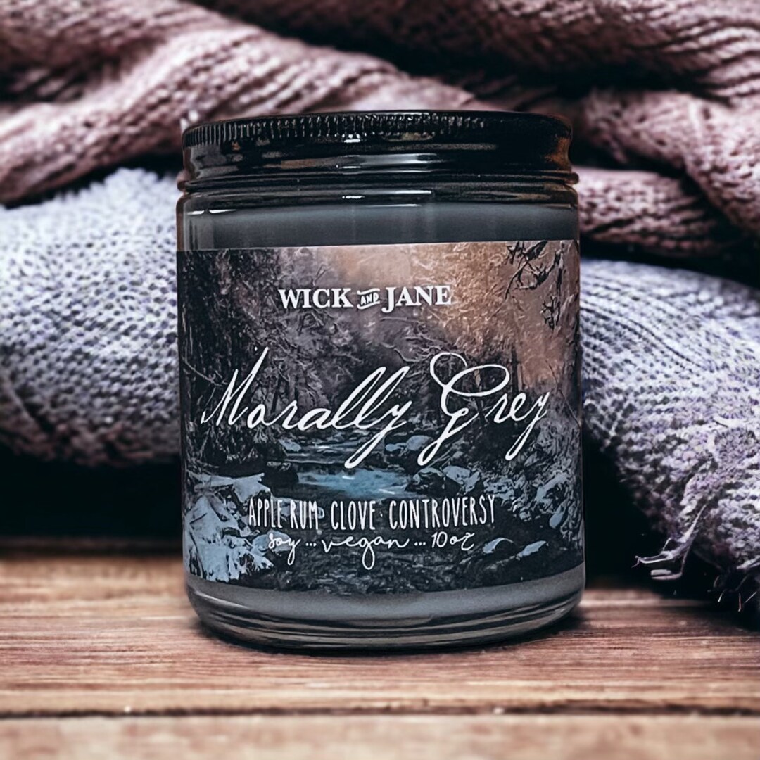 MORALLY GREY Woodwick Soy Candle Apple Rum Clove Scented Holiday Christmas Gift Etsy
