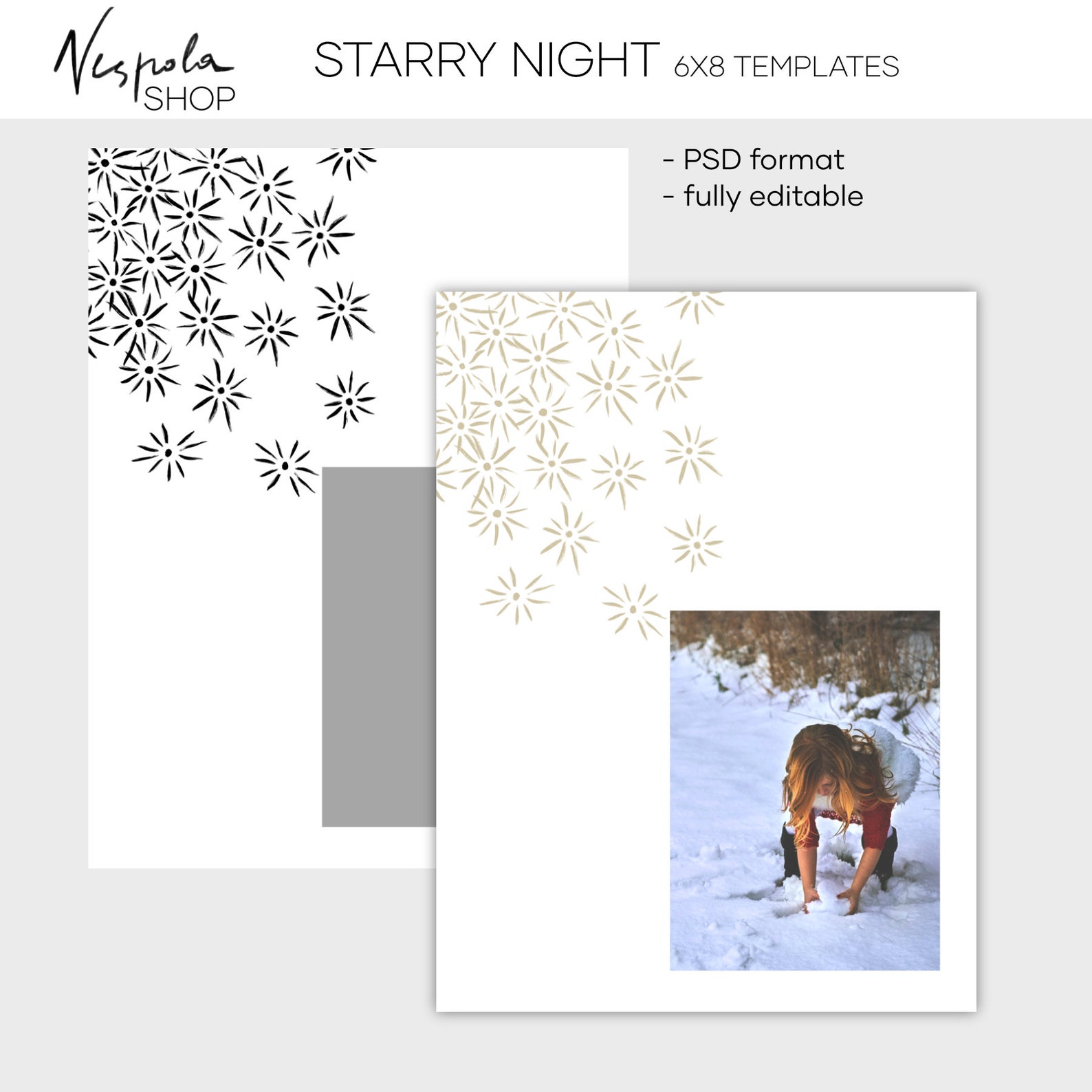 Starry Night Templates 6x8 Digital Project Life Templates - Etsy